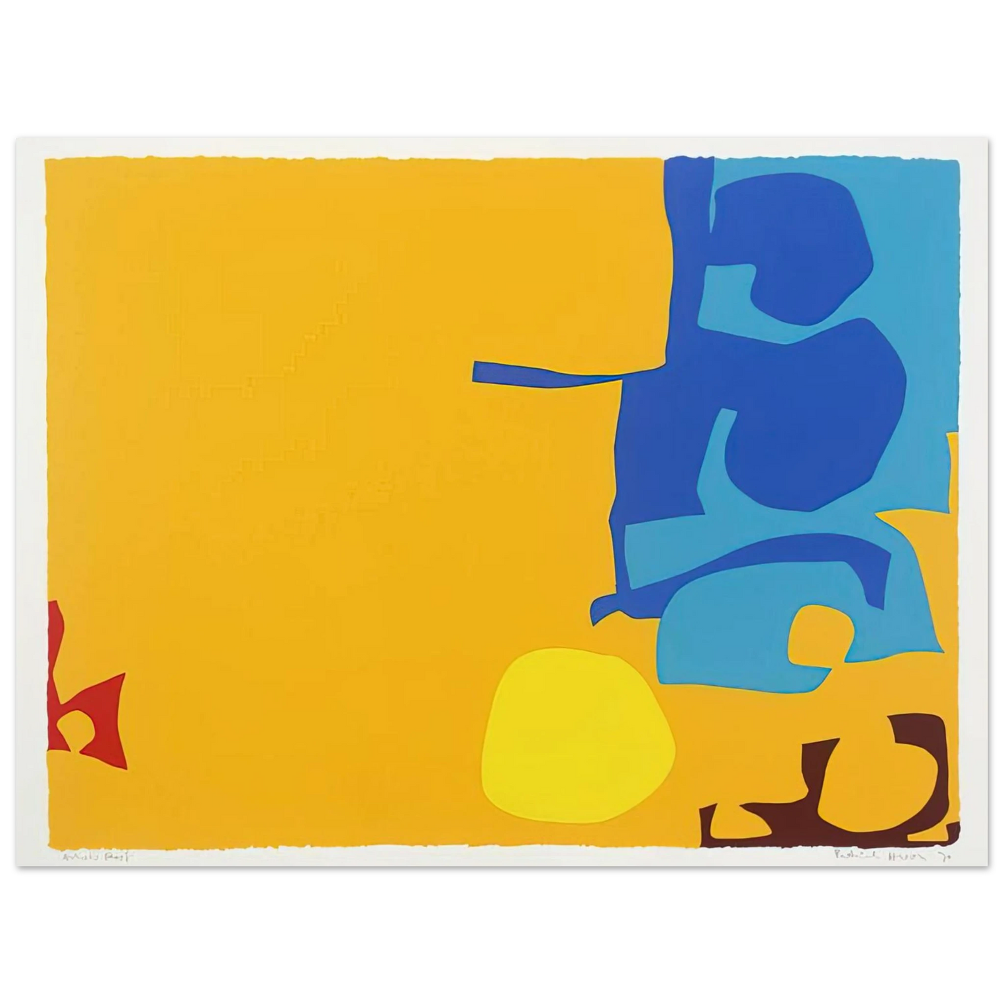 Patrick Heron - Blues Dovetailed in Yellow - 1970 75x100 cm / 30x40inches Fine Art Poster