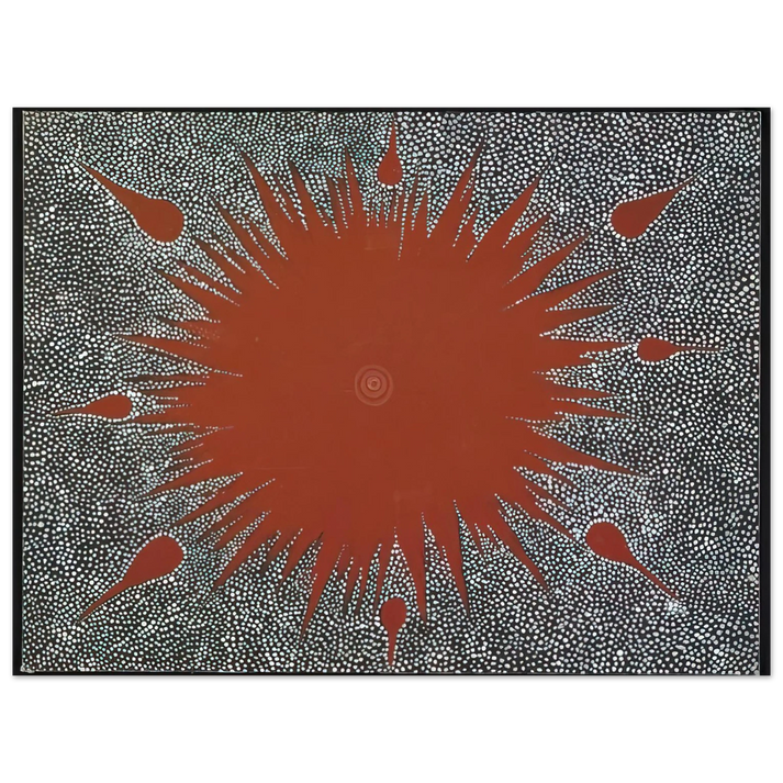 Clifford Possum Tjapaltjarri - Dreaming Story at Warlugulong - 1976 75x100 cm / 30x40inches Fine Art Poster