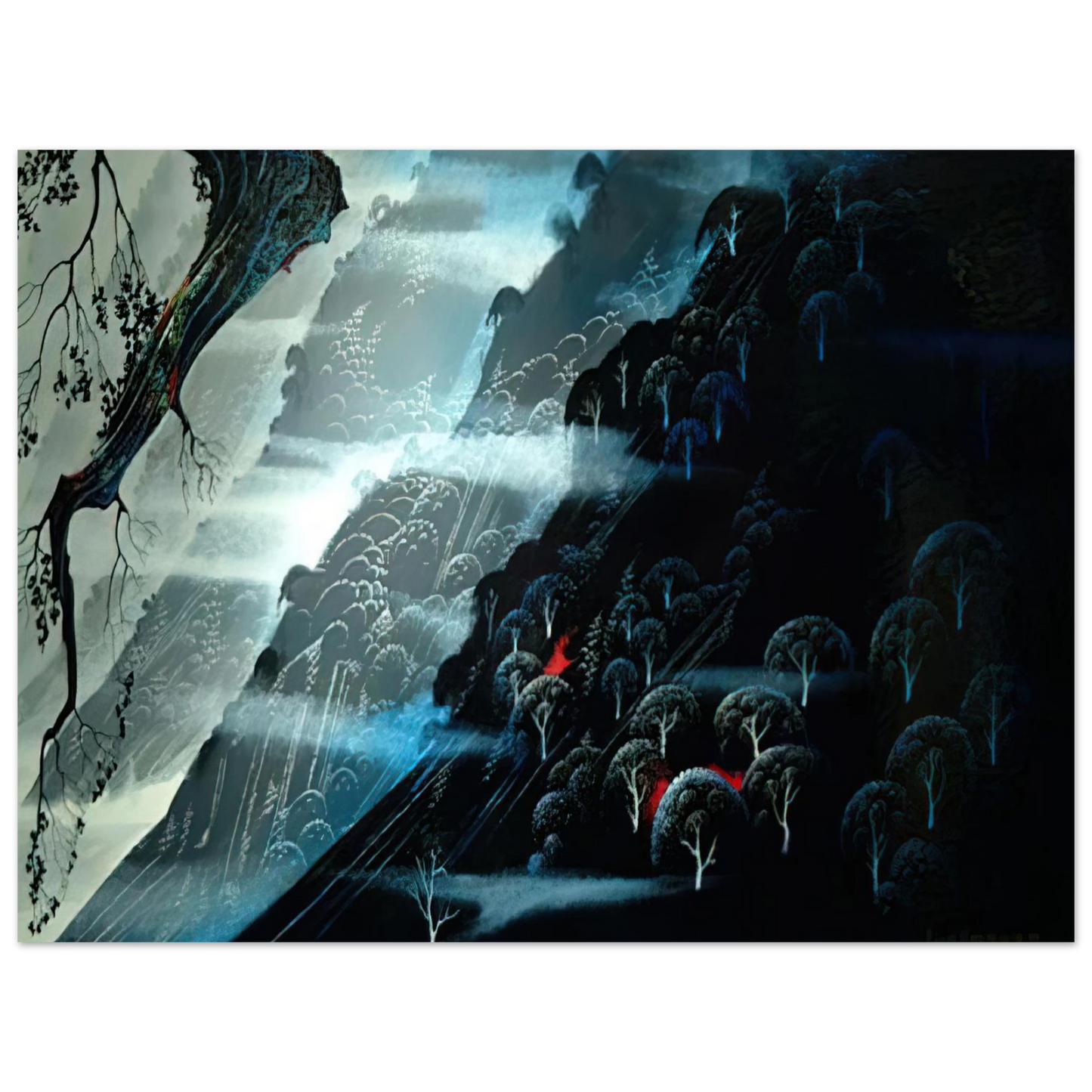 Eyvind Earle - Coastline Fogl 75x100 cm / 30x40inches Fine Art Poster