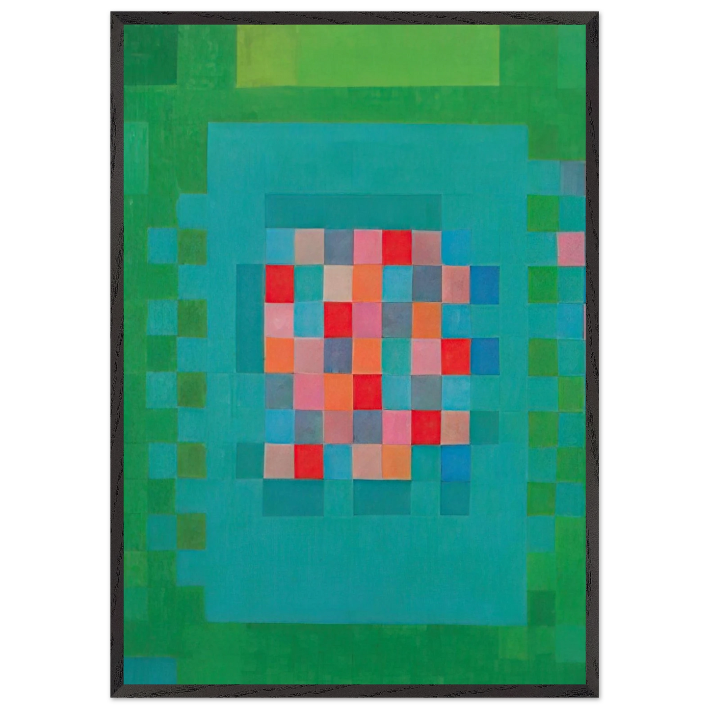 Happy Island - 1965 - Johannes Itten 70x100 cm / 28x40 inches Framed Art Print – Black Wooden Frame