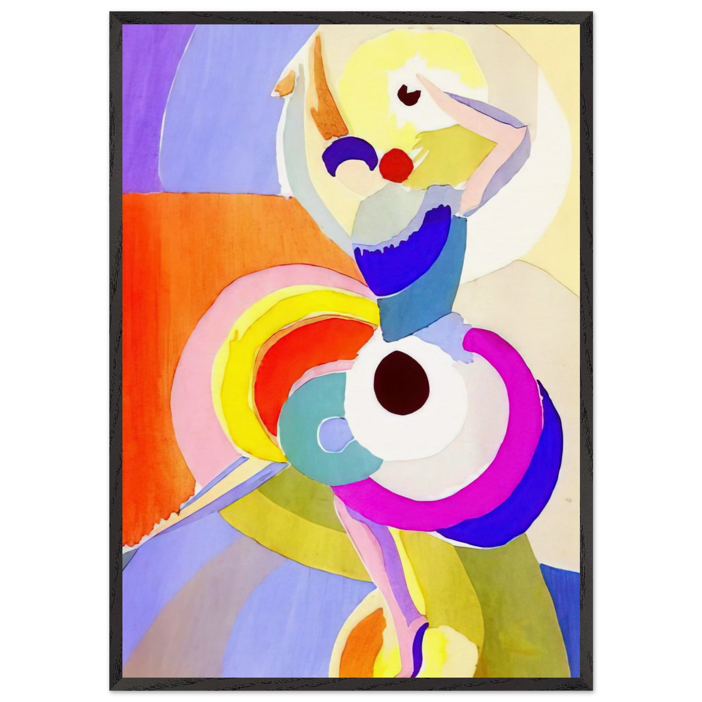 FLAMENCO DANCER - Sonia Delaunay 70x100 cm / 28x40 inches Framed Art Print – Black Wooden Frame