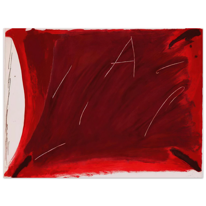 Antoni Tapies - NEGRE I ROIG V A DAMUNT VERMELL 1976 75x100 cm / 30x40inches Fine Art Poster