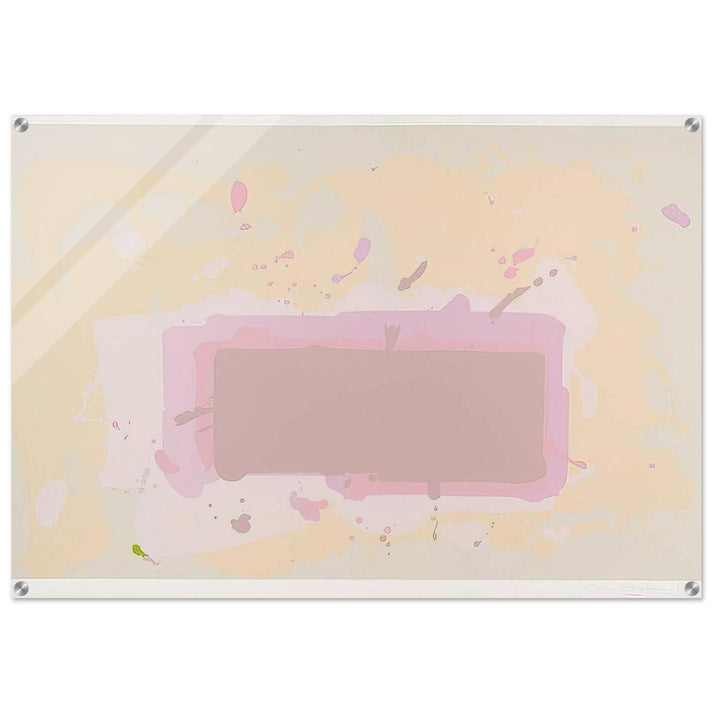 Pale Yellow, Pink and Brown - 1971 - John Hoyland Acrylic Print - 70x100 cm / 28x40″ inches