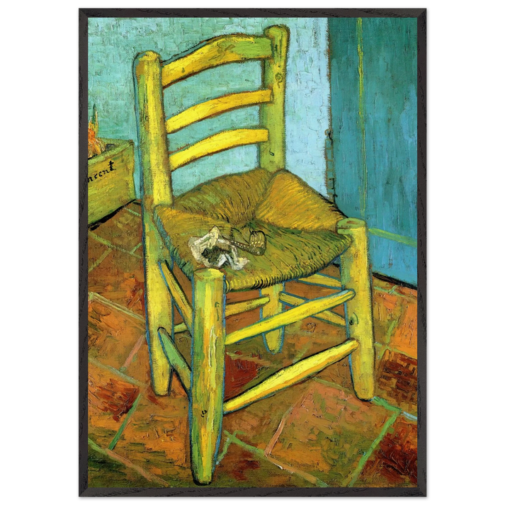 Van Goghs Chair - Vincent van Gogh 70x100 cm / 28x40 inches Framed Art Print – Black Wooden Frame