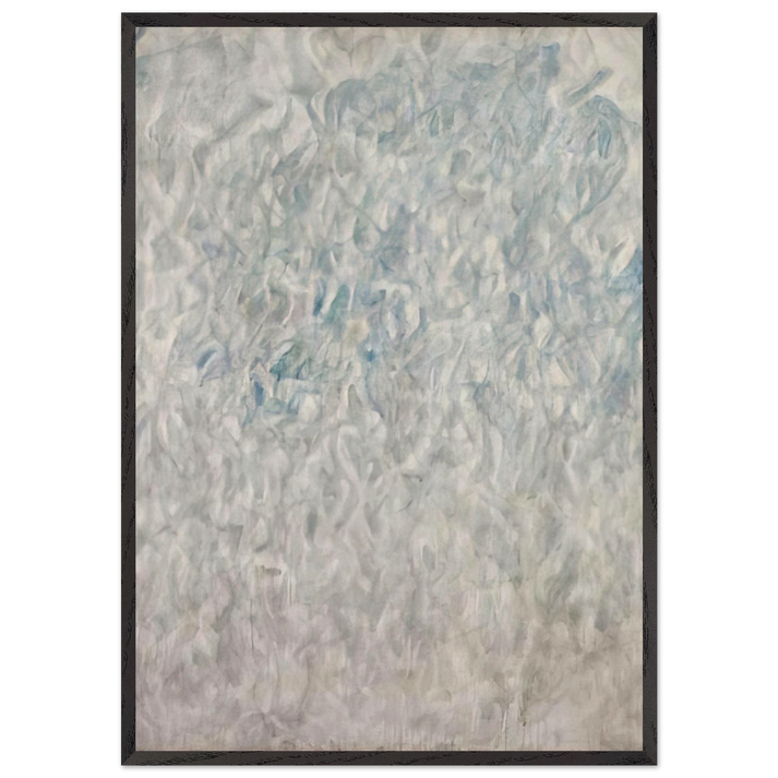 Amerika Grey Blue - Sam Francis 70x100 cm / 28x40 inches Framed Art Print – Black Wooden Frame