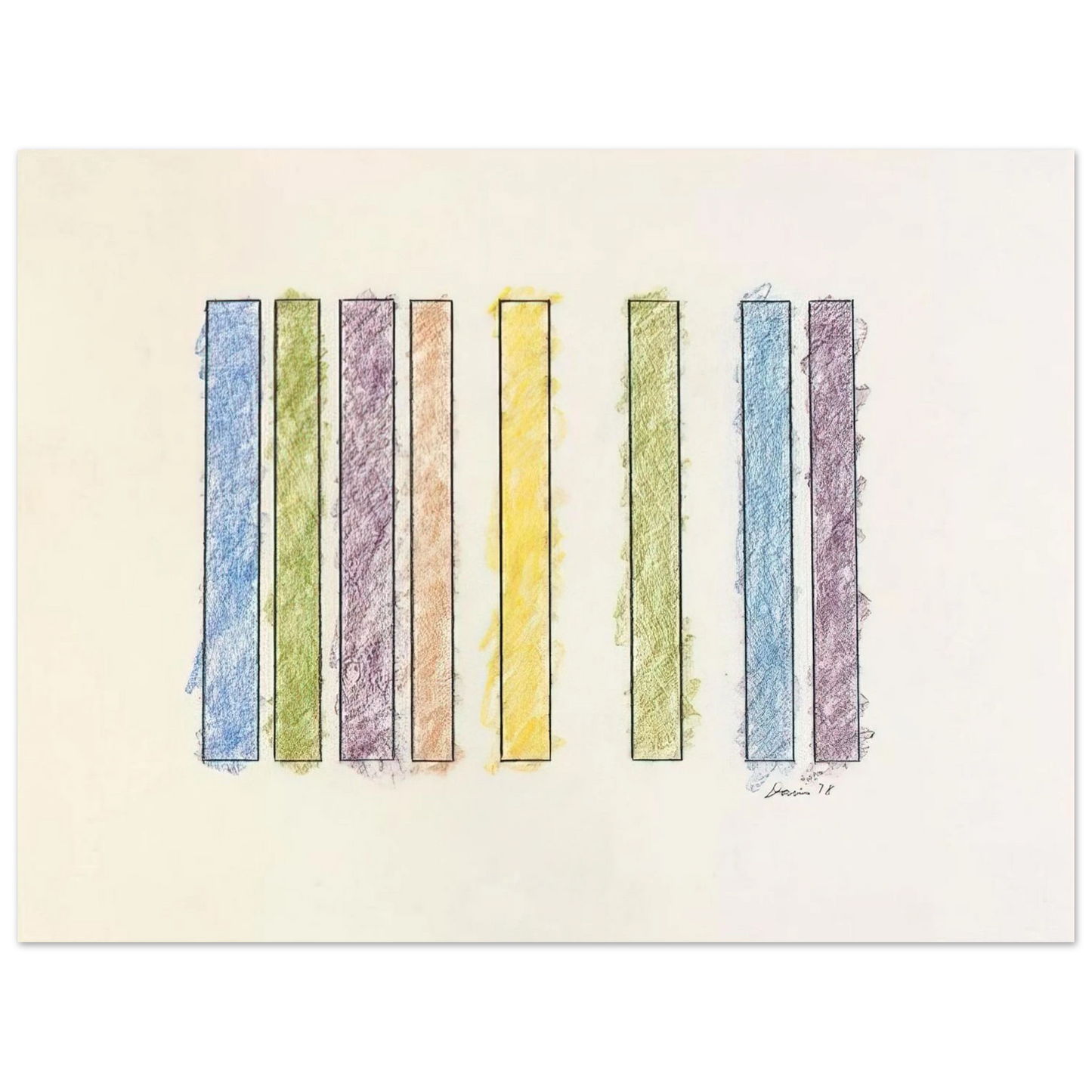 Gene Davis - Untitled - 1978 75x100 cm / 30x40inches Fine Art Poster