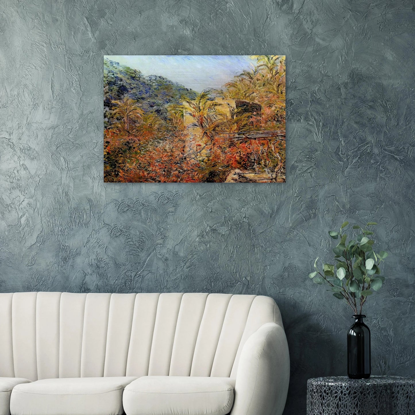 The Valley of Sasso, Sunshine - claude monet Brushed Aluminum Print - 70x100 cm / 28x40 inches | claude monet Aluminum Print | claude monet Prints