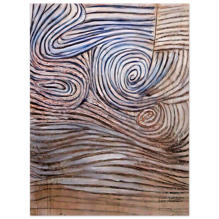 Victor Pasmore - Spiral Motif in White, Black and Indigo - 1951 75x100 cm / 30x40inches Fine Art Poster