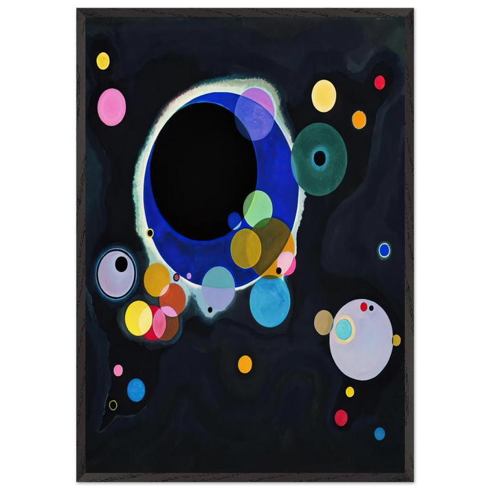 SEVERAL CIRCLES 1926 - Wassily Kandinsky 70x100 cm / 28x40 inches Framed Art Print – Black Wooden Frame