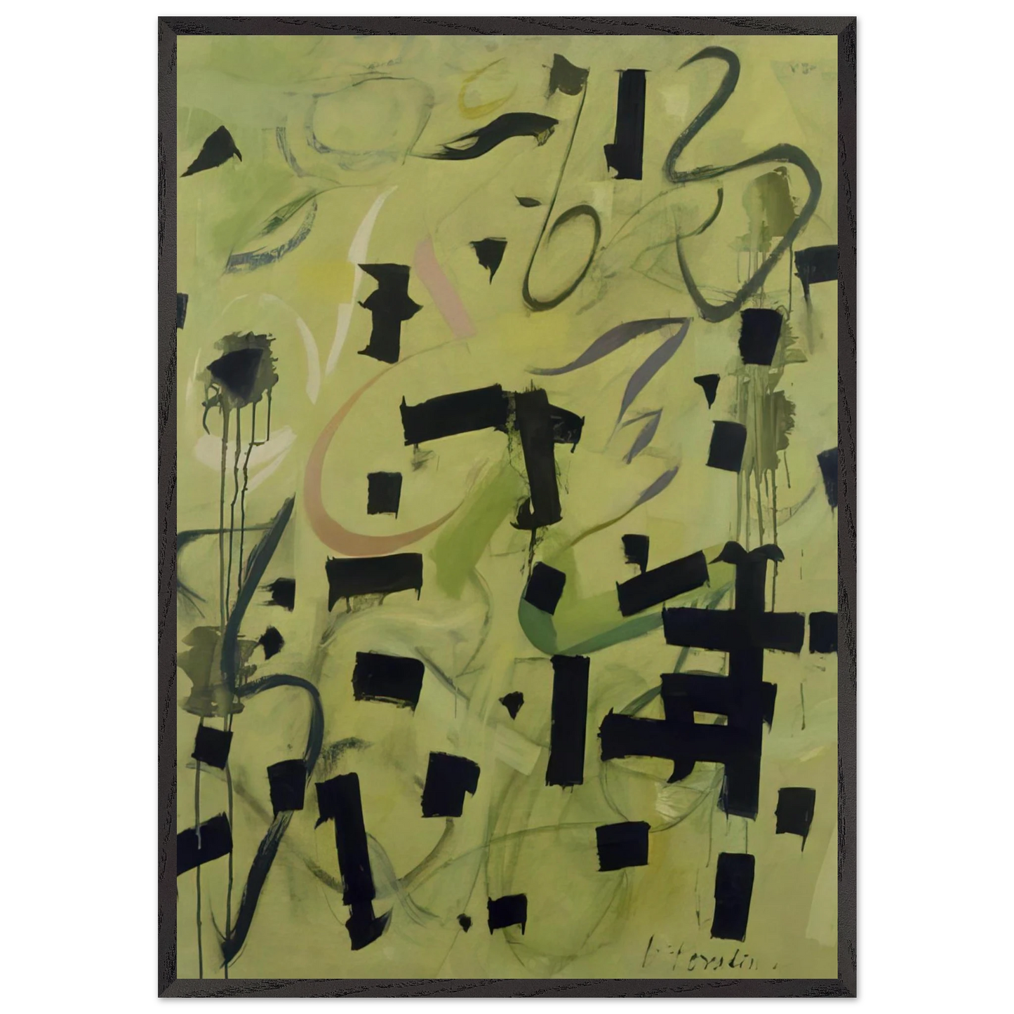 Number 12 - 1949 - Bradley Walker Tomlin 70x100 cm / 28x40 inches Framed Art Print – Black Wooden Frame