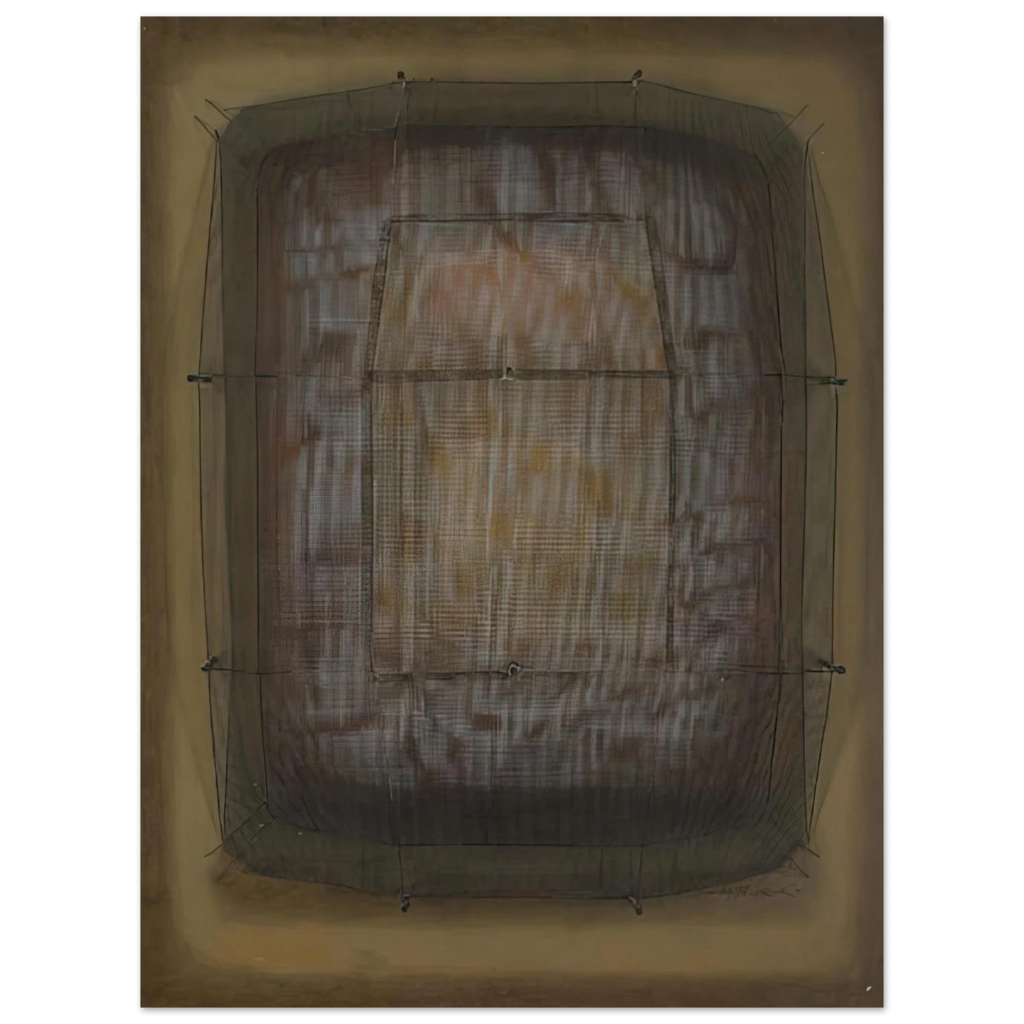 Manuel Rivera - Espejo dorado - Art Informel 75x100 cm / 30x40inches Fine Art Poster