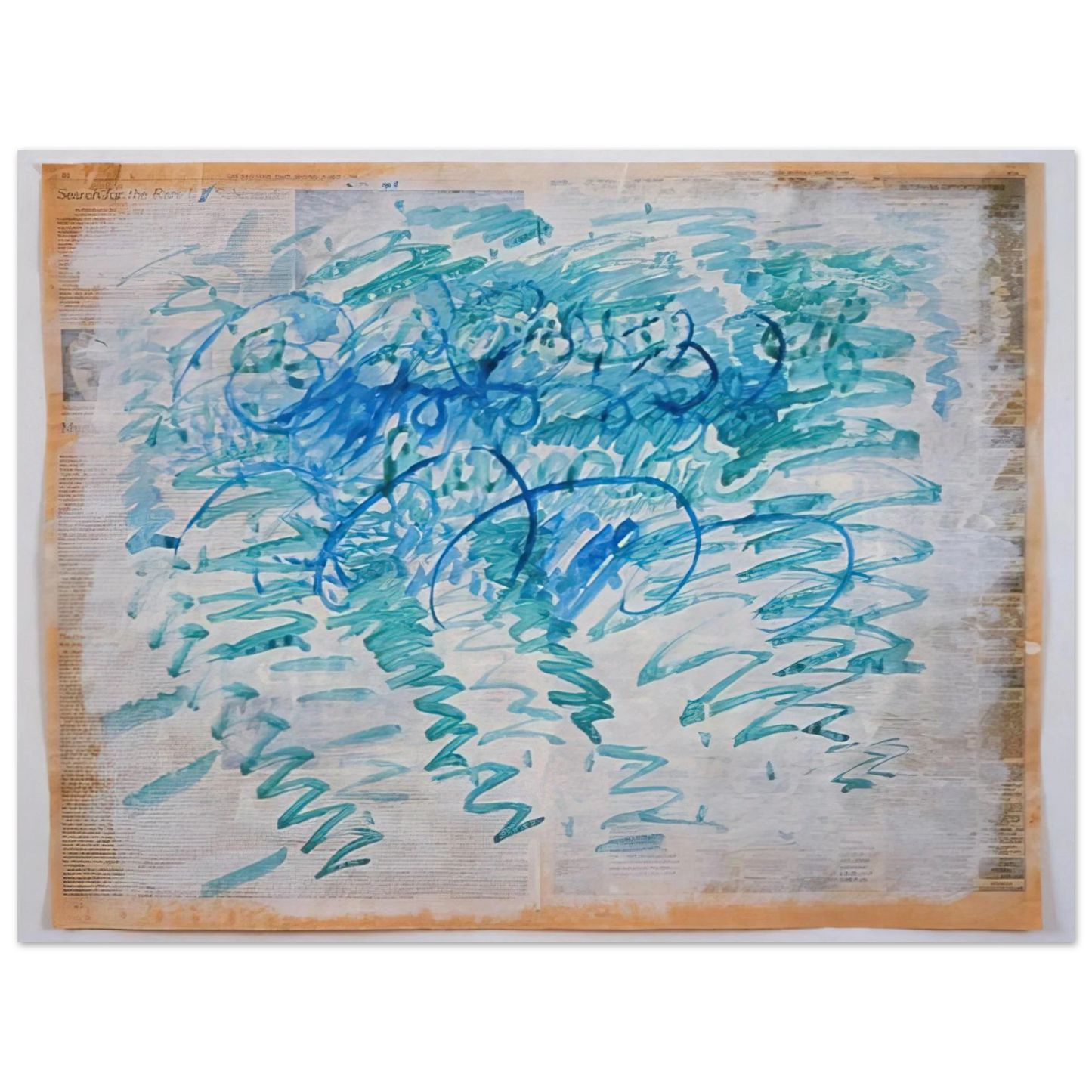 Paul Thek - Untitled Blue Zig-Zags - 1988 75x100 cm / 30x40inches Fine Art Poster