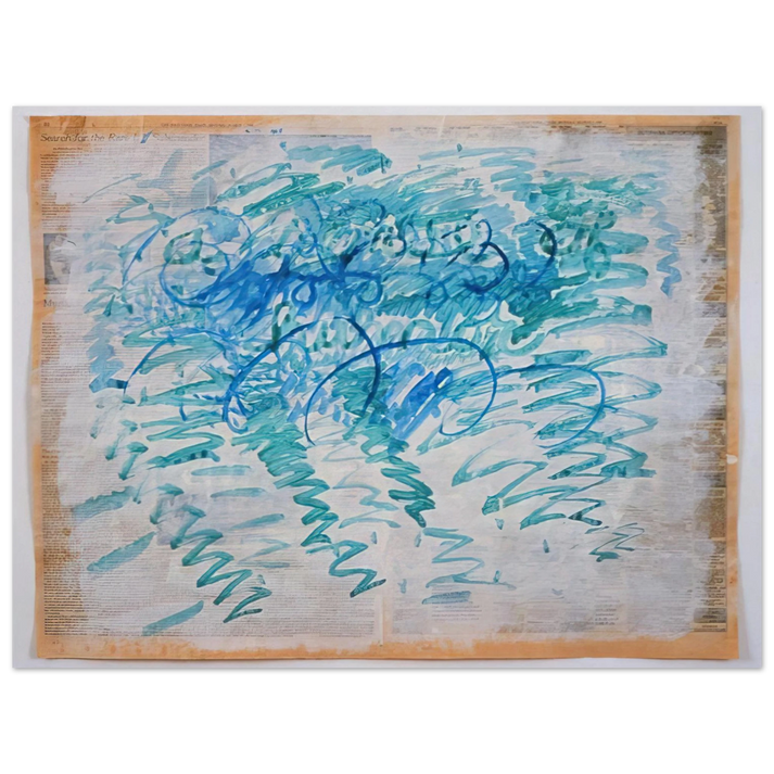 Paul Thek - Untitled Blue Zig-Zags - 1988 75x100 cm / 30x40inches Fine Art Poster