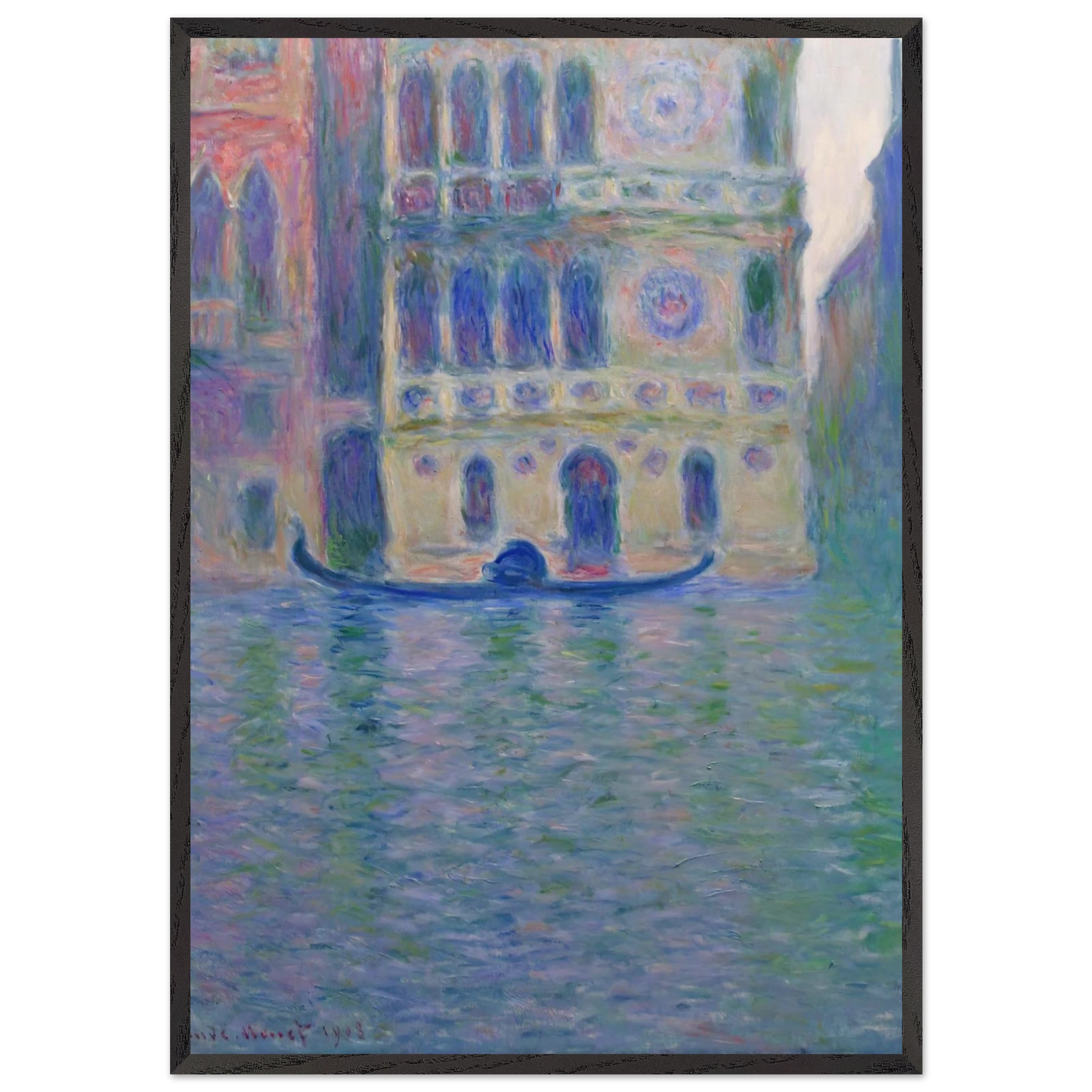 Palazzo Dario 4 - claude monet 70x100 cm / 28x40 inches Framed Art Print – Black Wooden Frame