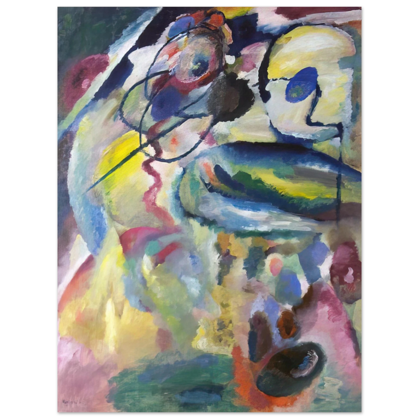 Wassily Kandinsky - PICTURE WITH A CIRCLE 1911 75x100 cm / 30x40inches Fine Art Poster