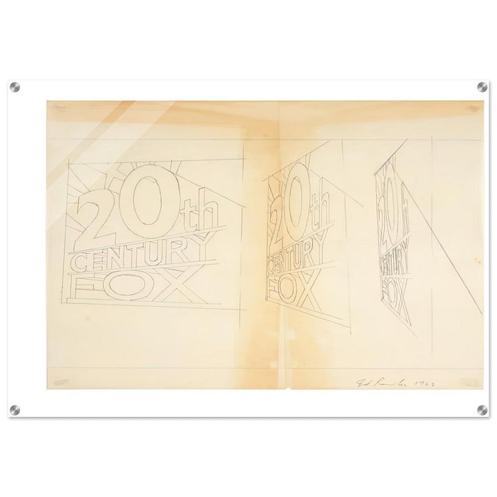 TRADEMARK STUDY 2 1962 - Edward Ruscha Acrylic Print - 70x100 cm / 28x40″ inches