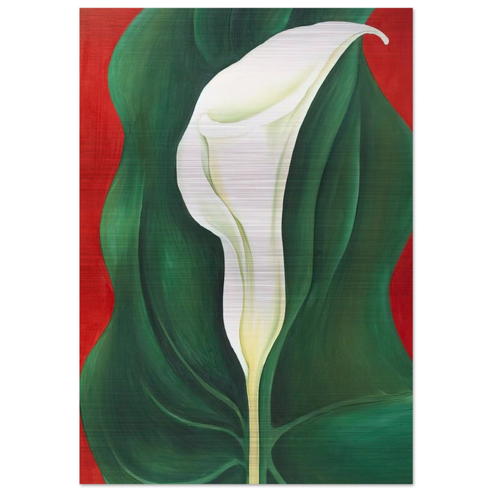 Single Calla Lily Red - Georgia O'Keeffe Brushed Aluminum Print - 70x100 cm / 28x40 inches | Georgia O'Keeffe Aluminum Print | Georgia O'Keeffe Prints
