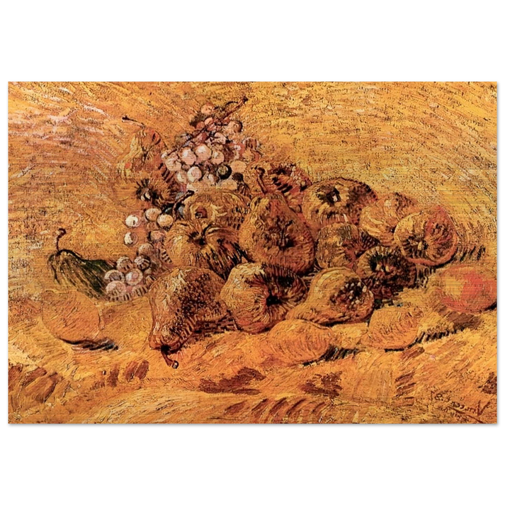 Still Life with Grapes, Pears and Lemons - Vincent van Gogh Brushed Aluminum Print - 70x100 cm / 28x40 inches | Vincent van Gogh Aluminum Print | Vincent van Gogh Prints