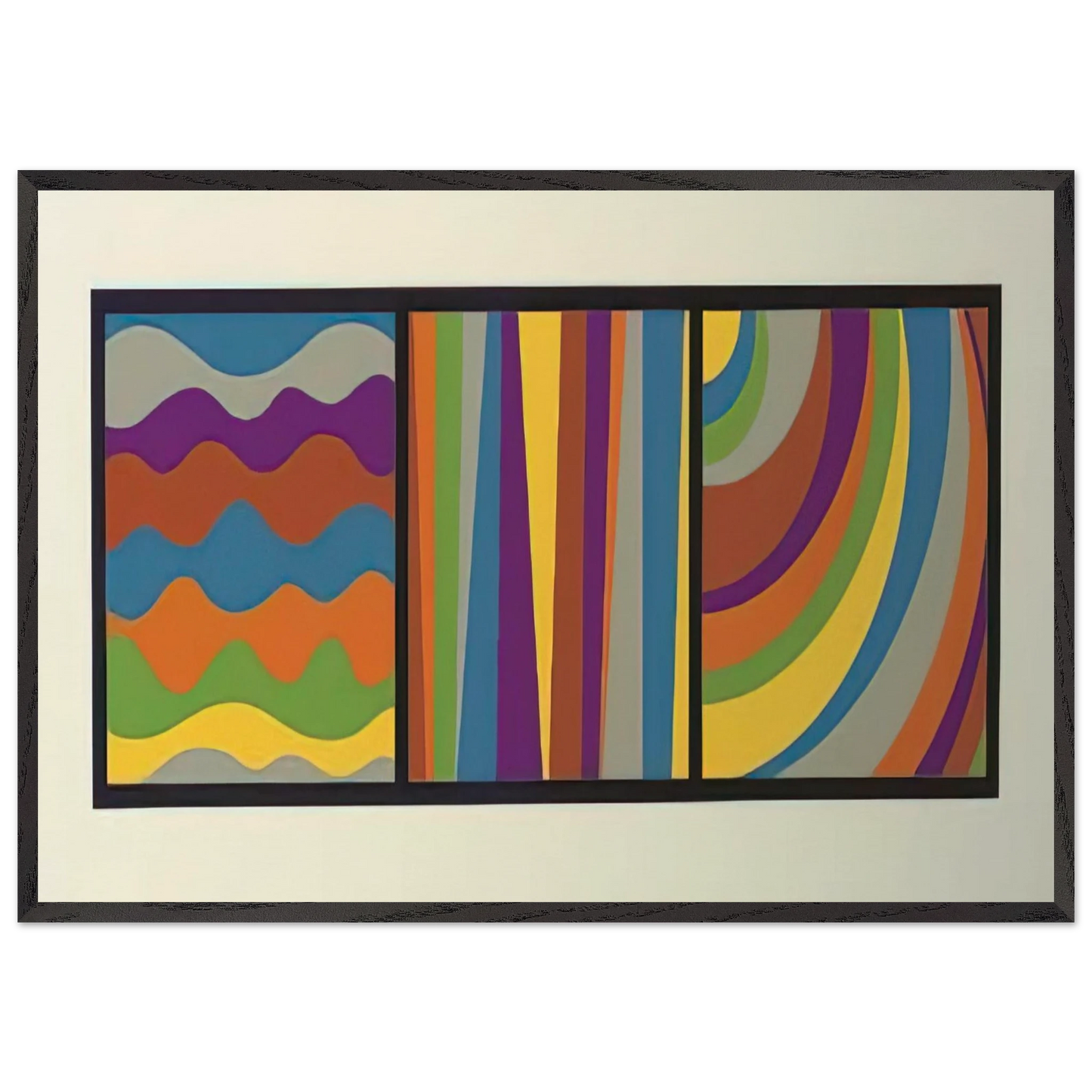 Irregular Arcs Bands Loops - Sol LeWitt 70x100 cm / 28x40 inches Framed Art Print – Black Wooden Frame