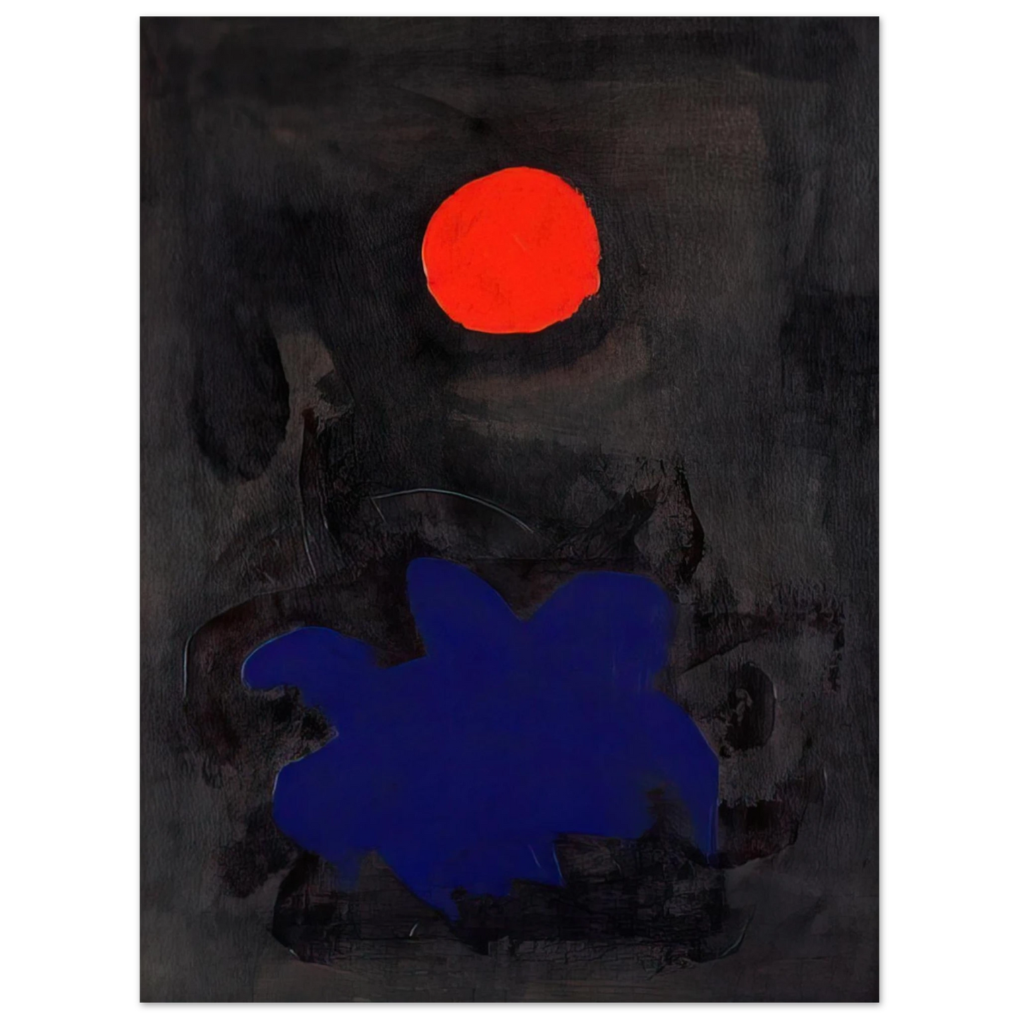 Adolph Gottlieb - Blue on Black - 1970 75x100 cm / 30x40inches Fine Art Poster