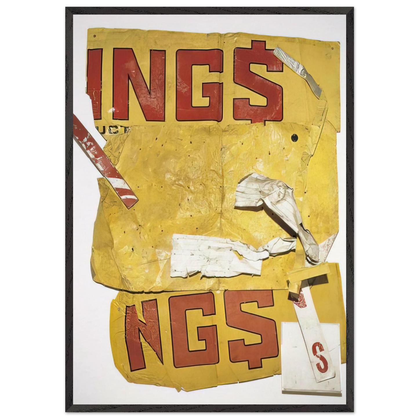 YELLOW MOBY GLUT 1986 - Robert Rauschenberg 70x100 cm / 28x40 inches Framed Art Print – Black Wooden Frame