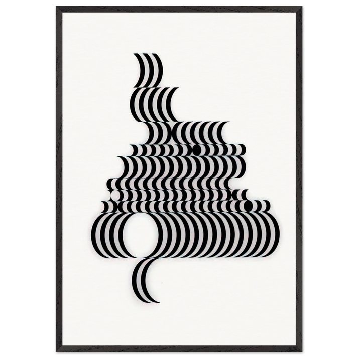 FRAGMENT 2 1965 - Bridget Riley 70x100 cm / 28x40 inches Framed Art Print – Black Wooden Frame