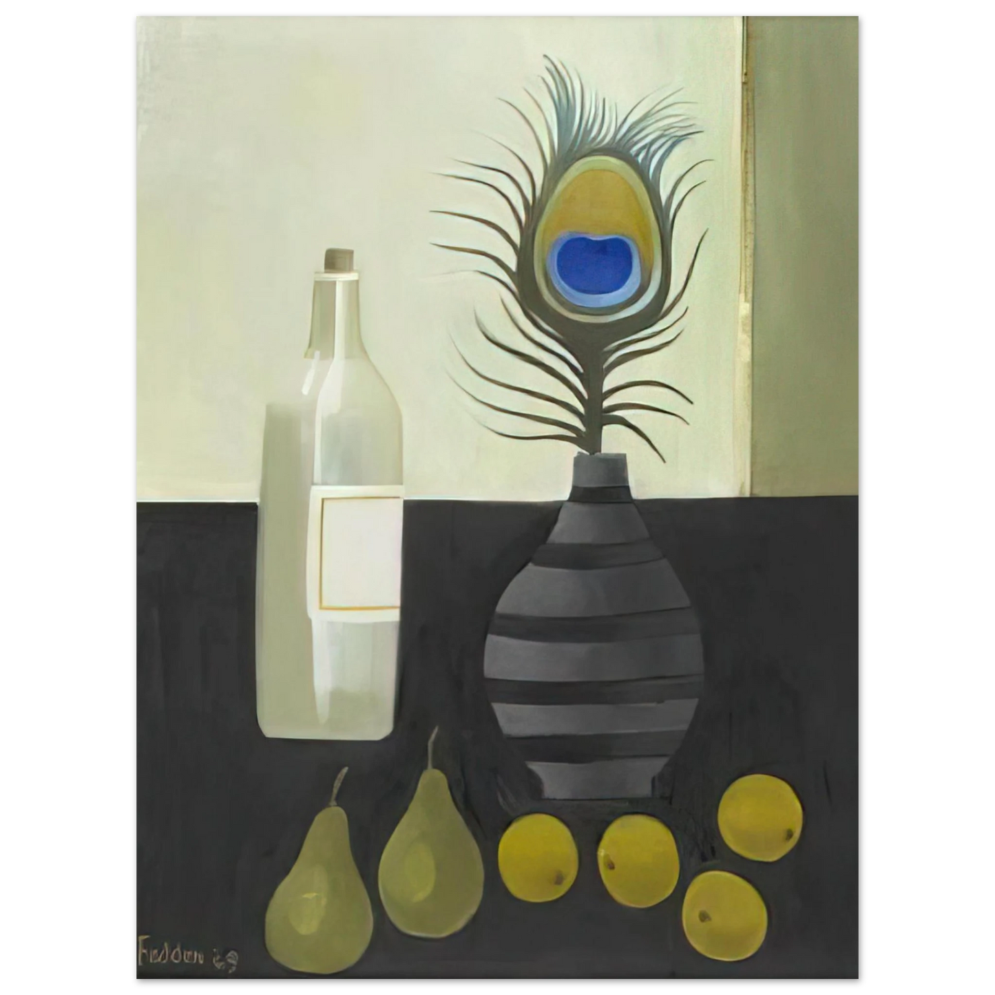Mary Fedden - Peacock Feather Still Life - 2009 75x100 cm / 30x40inches Fine Art Poster