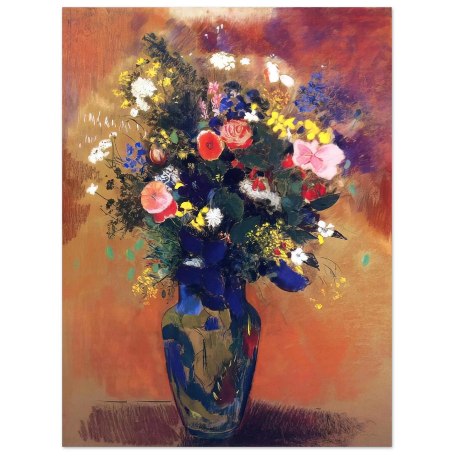 Odilon Redon - LARGE BOUQUET OF WILD FLOWERS 75x100 cm / 30x40inches Fine Art Poster