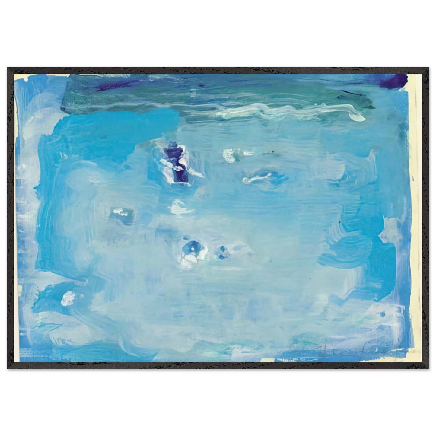 Helen Frankenthaler - Untitled - Color Field Painting, Lyrical Abstraction Wall art - A3 (29.7 x 42 cm) - Premium Wooden Framed Poster With Fine Art Paper-canvas - Wood frame