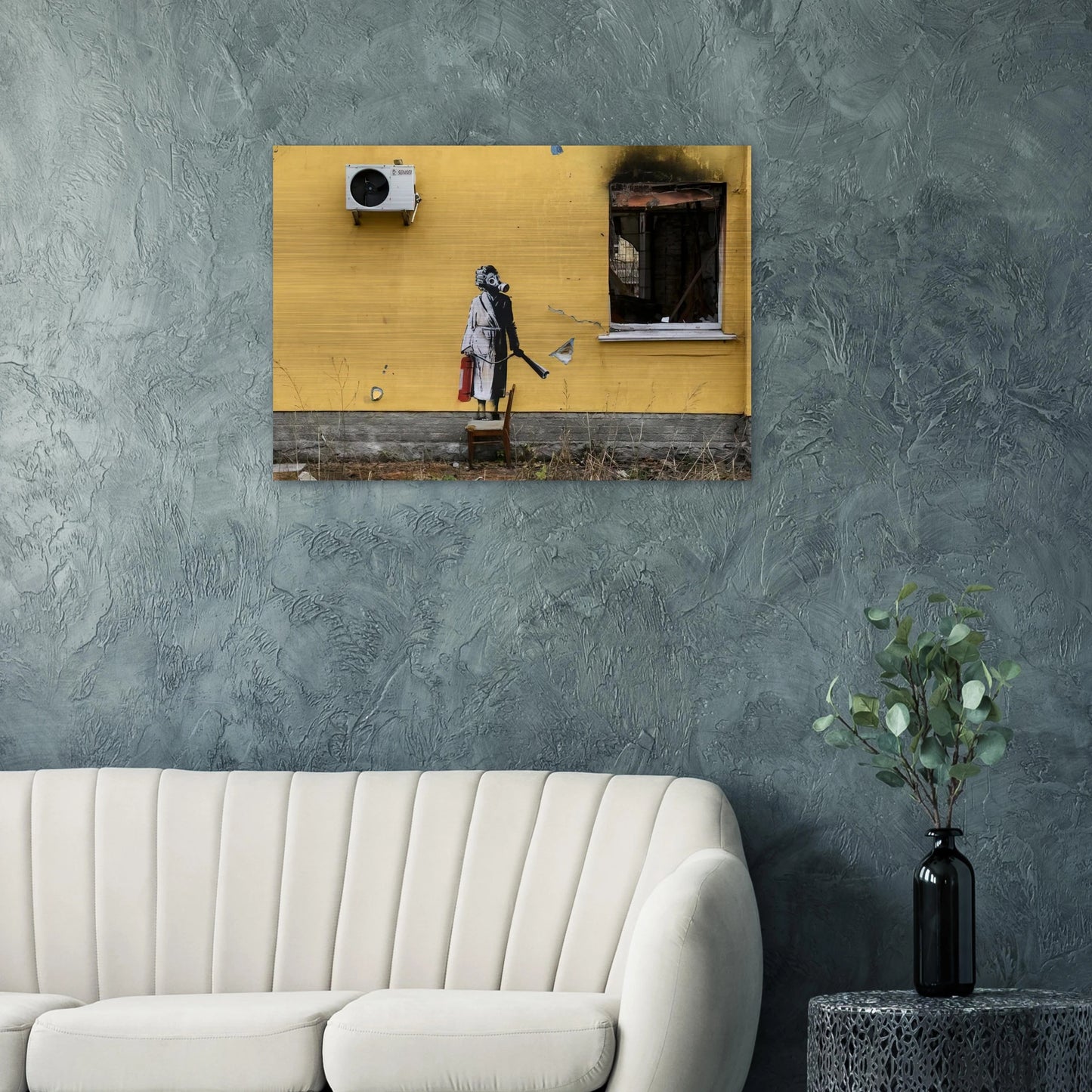 HOSTOMEL PROSKURIVSKA 2 2022 - Banksy Brushed Aluminum Print - 70x100 cm / 28x40 inches | Banksy Aluminum Print | Banksy Prints