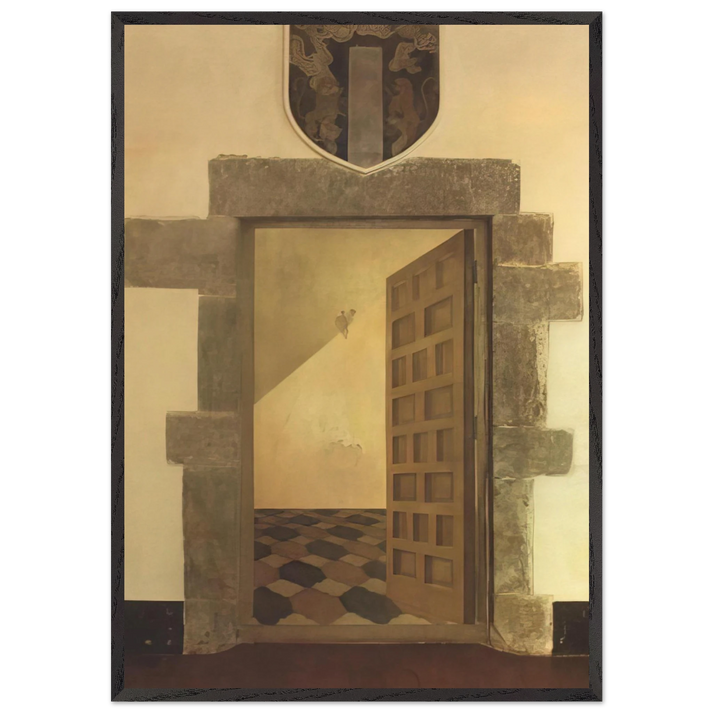 OVERTURE IN TROMPE L OEIL - Salvador Dali 70x100 cm / 28x40 inches Framed Art Print – Black Wooden Frame