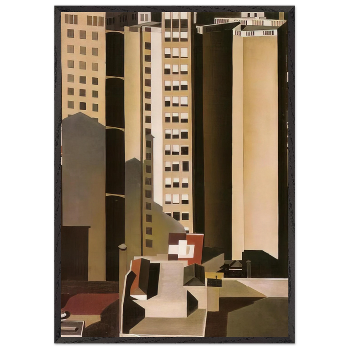 Skyscrapers - 1922 - Charles Sheeler 70x100 cm / 28x40 inches Framed Art Print – Black Wooden Frame