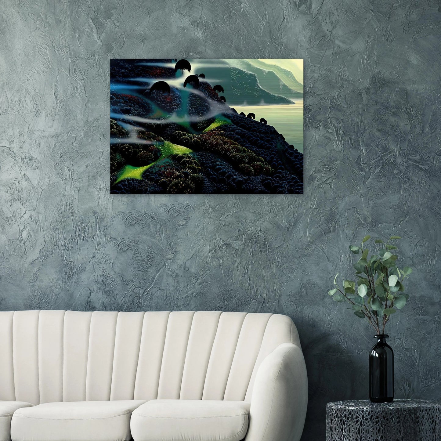 Ocean Paradise - Eyvind Earle Brushed Aluminum Print - 70x100 cm / 28x40 inches | Eyvind Earle Aluminum Print | Eyvind Earle Prints