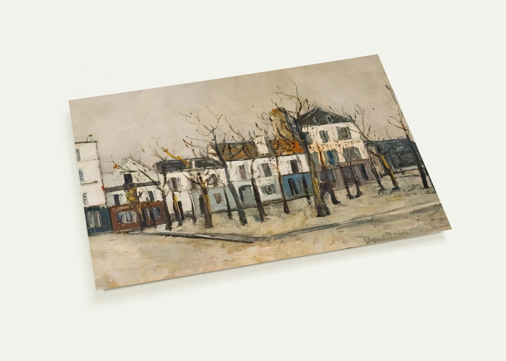 LA PLACE DU TERTRE 1910 By Maurice Utrillo Pack of 10 Post Cards | Maurice Utrillo Post Cards | A6 (10.5 x 14.8 cm) - 4.1 x 5.8 inches
