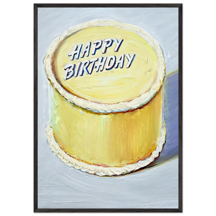 Happy Birthday Cake - 1975 - Wayne Thiebaud 70x100 cm / 28x40 inches Framed Art Print – Black Wooden Frame
