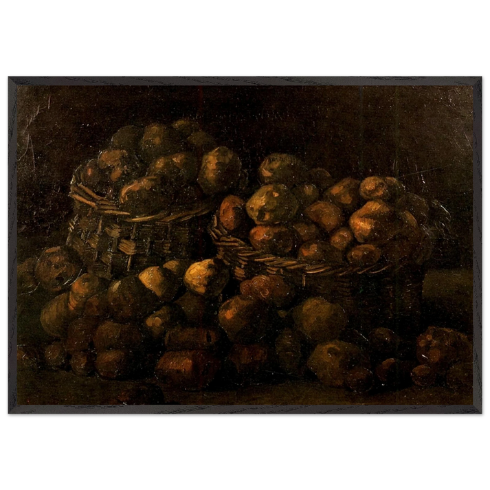 Baskets of Potatoes - Vincent van Gogh 70x100 cm / 28x40 inches Framed Art Print – Black Wooden Frame