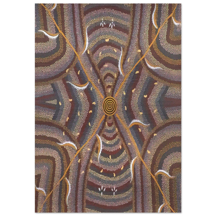 Untitled - 1987 - Clifford Possum Tjapaltjarri Brushed Aluminum Print - 70x100 cm / 28x40 inches | Clifford Possum Tjapaltjarri Aluminum Print | Clifford Possum Tjapaltjarri Prints