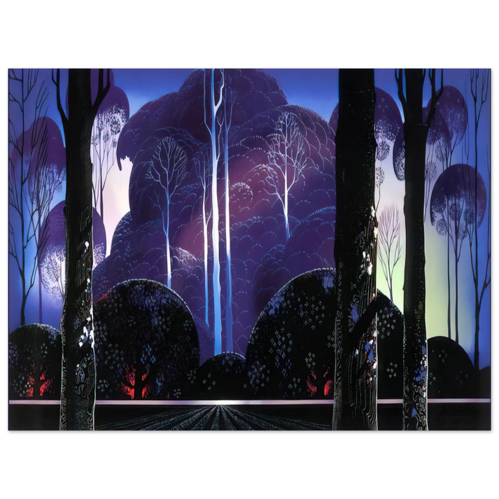 Eyvind Earle - Purple Sunrise 75x100 cm / 30x40inches Fine Art Poster