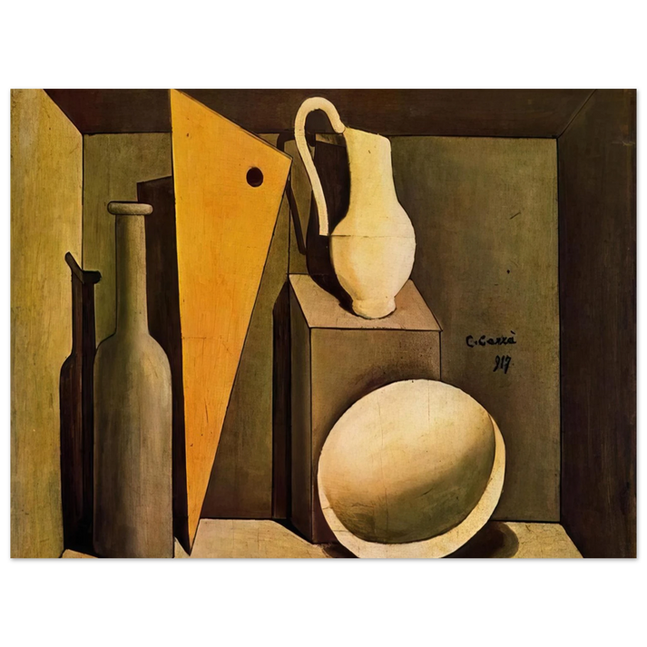 Carlo Carra - NATURA MORTA CON LA SQUADRA 1917 75x100 cm / 30x40inches Fine Art Poster