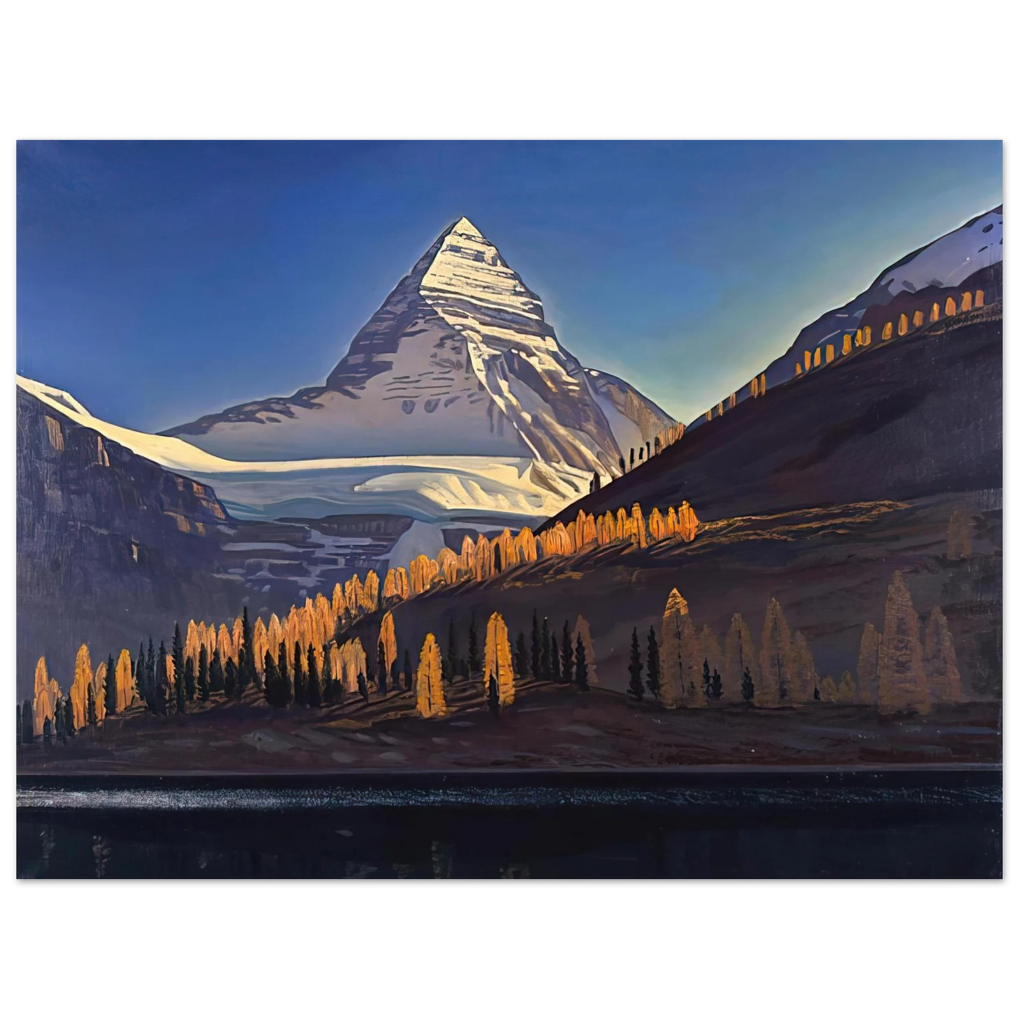 Rockwell Kent - Mount Assiniboine. Canadian Rockies 75x100 cm / 30x40inches Fine Art Poster