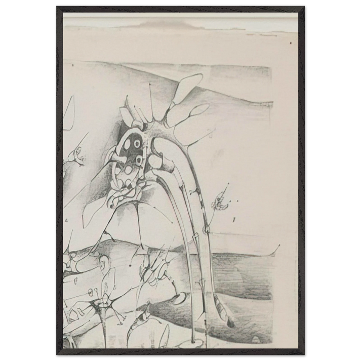 UNTITLED 1997 - Lee Bontecou 70x100 cm / 28x40 inches Framed Art Print – Black Wooden Frame