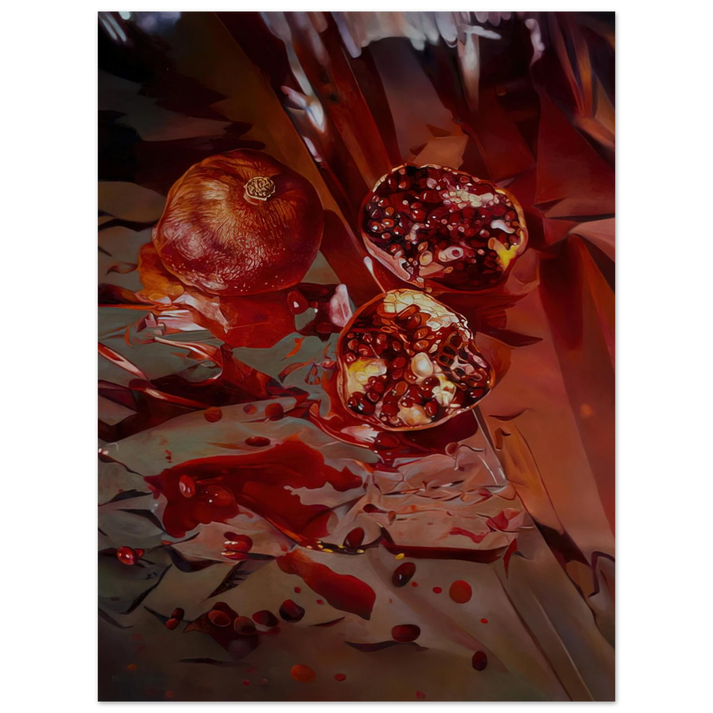 Mary Pratt - Threads of Scarlet, Pieces of Pomegranate - 2005 75x100 cm / 30x40inches Fine Art Poster