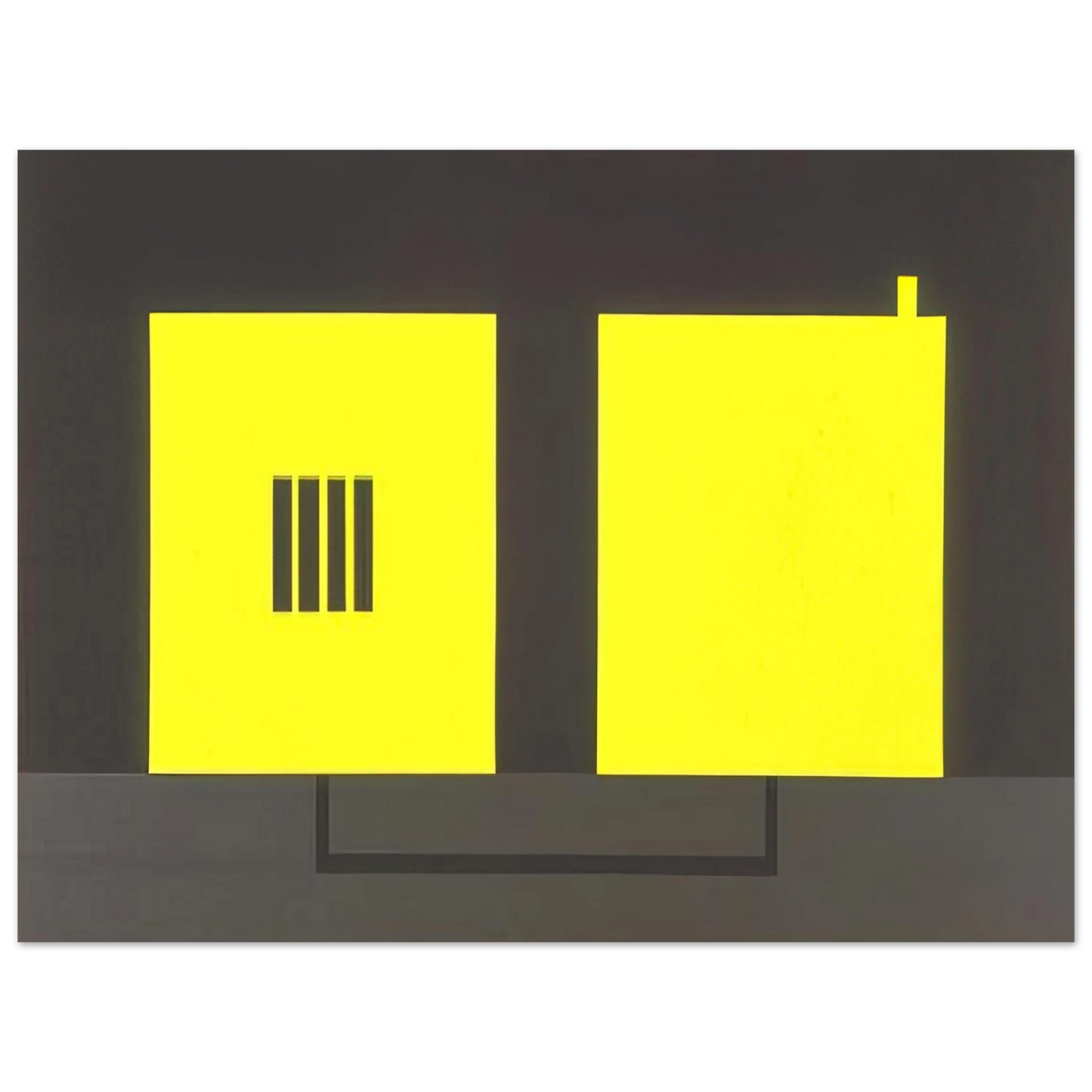 Peter Halley - Prison Cell with Smokestack Conduit - 1985 75x100 cm / 30x40inches Fine Art Poster