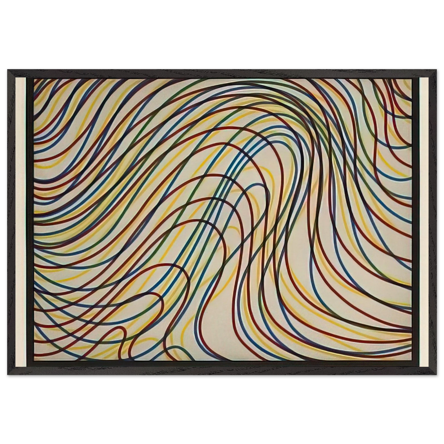 Wavy Lines with Black Border - Sol LeWitt 70x100 cm / 28x40 inches Framed Art Print – Black Wooden Frame