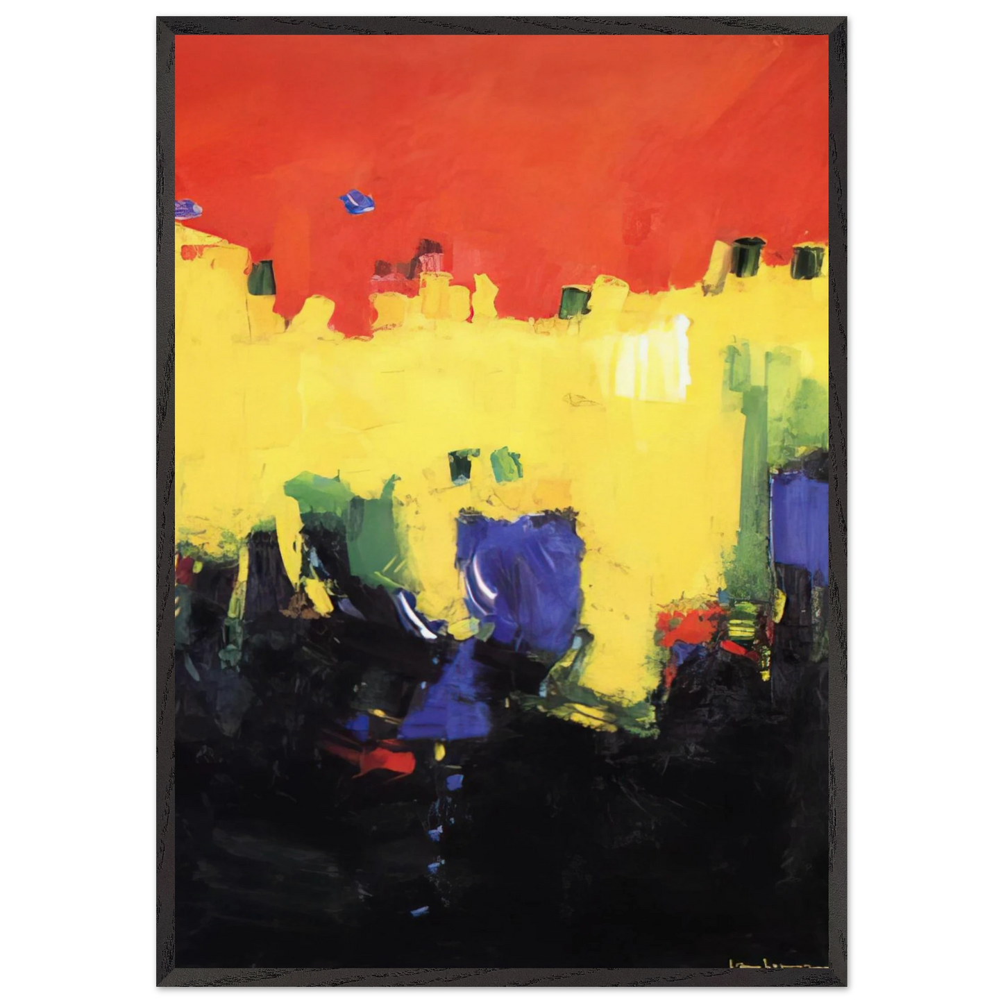 Above Deep Waters - Hans Hofmann 70x100 cm / 28x40 inches Framed Art Print – Black Wooden Frame