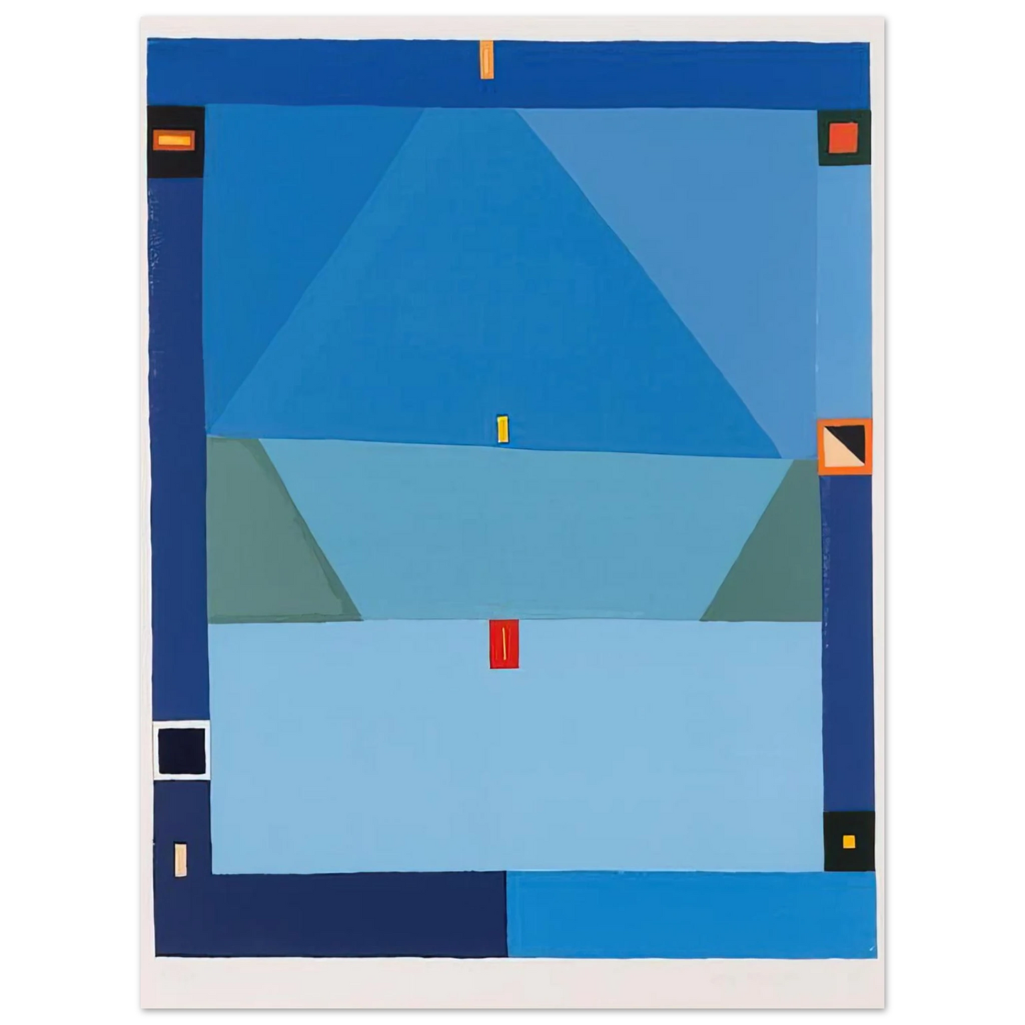 Jerzy Nowosielski - NO TITLE BLUE ABSTRACTION 1997 75x100 cm / 30x40inches Fine Art Poster