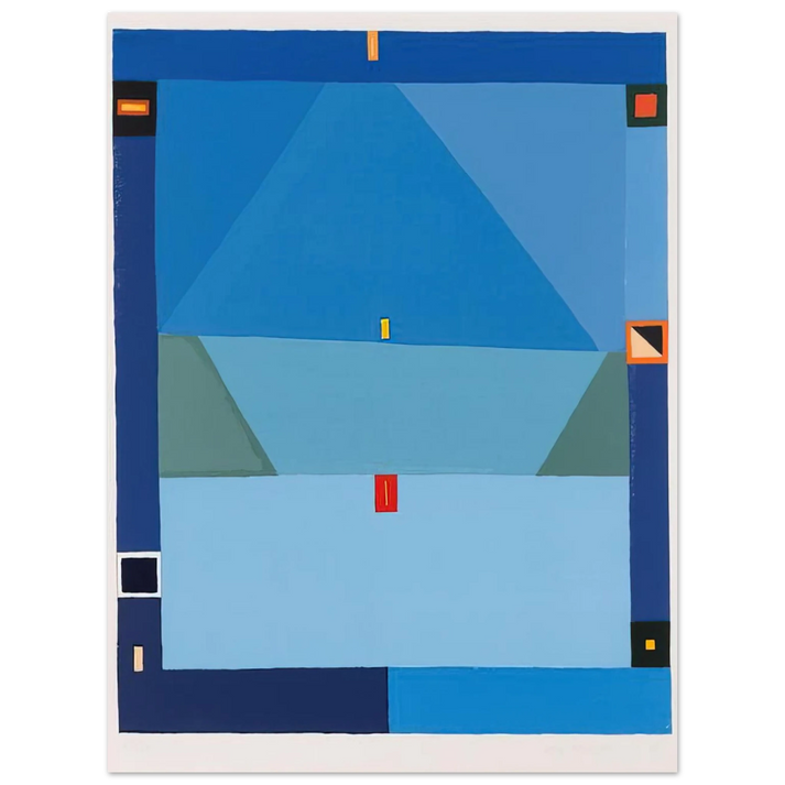 Jerzy Nowosielski - NO TITLE BLUE ABSTRACTION 1997 75x100 cm / 30x40inches Fine Art Poster