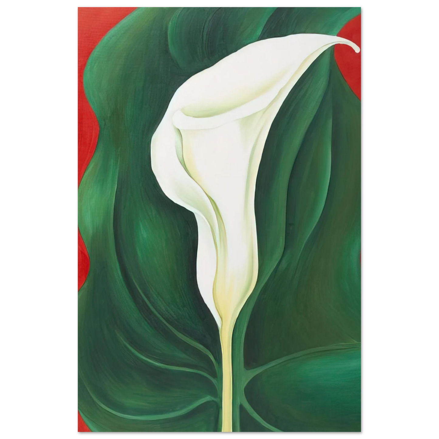 Georgia O'Keeffe - Single Calla Lily Red Fine Art Poster