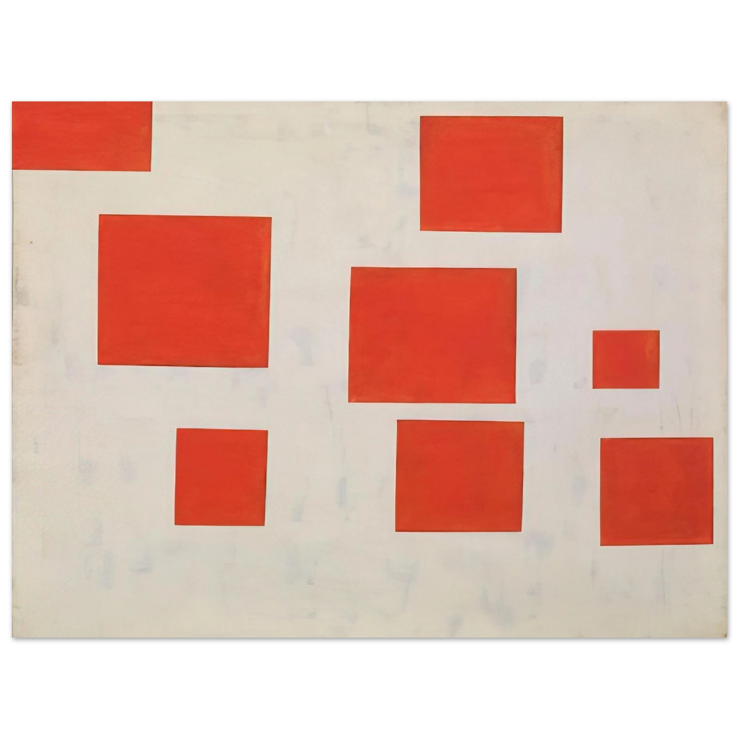 Blinky Palermo - KOMPOSITION MIT 8 ROTEN RECHTECKEN COMPOSITION WITH 8 RED RECTANGLES 1964 75x100 cm / 30x40inches Fine Art Poster