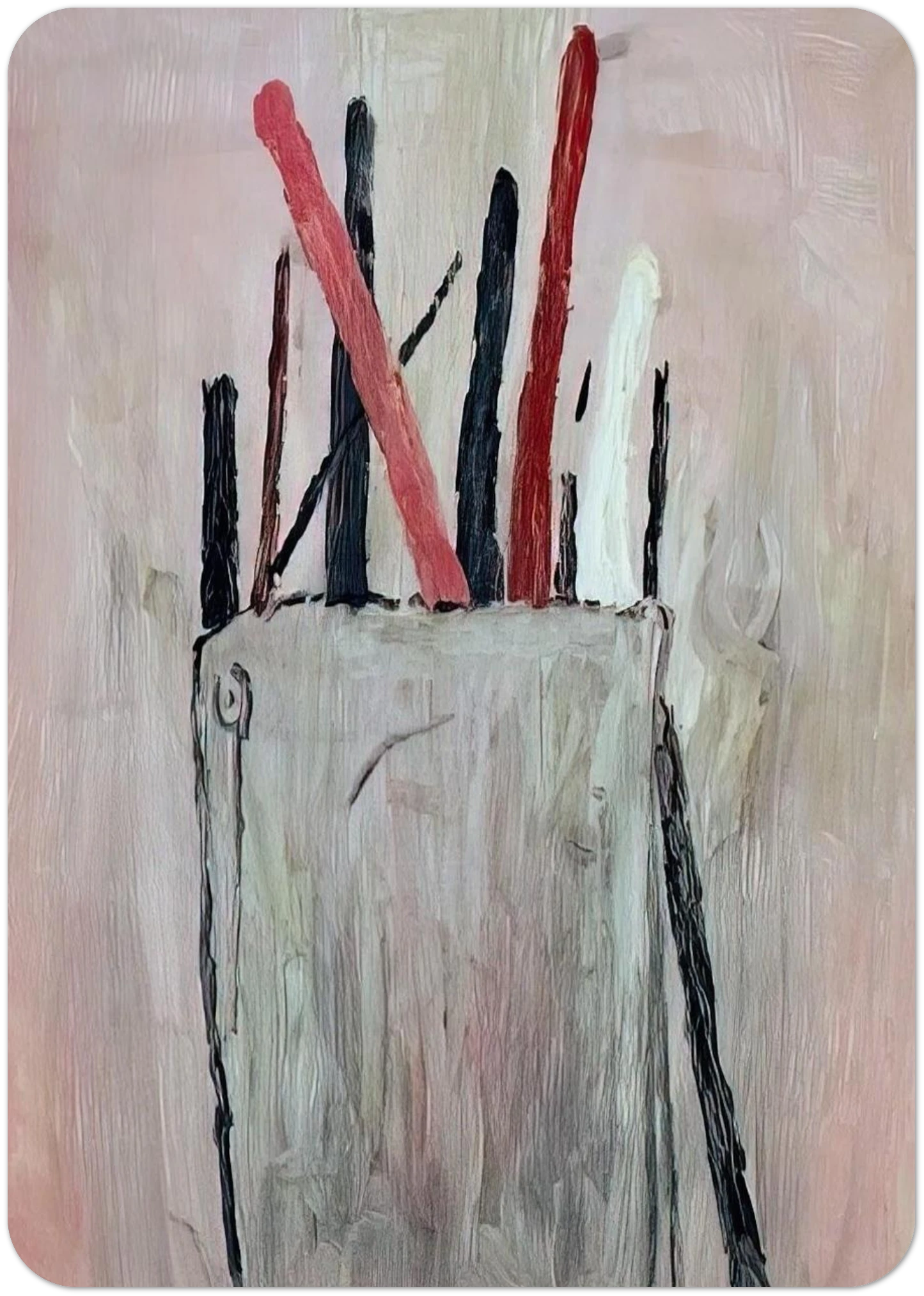 BRUSHES 1969 By Philip Guston Pack of 10 Post Cards | Philip Guston Post Cards | A6 (10.5 x 14.8 cm) - 4.1 x 5.8 inches